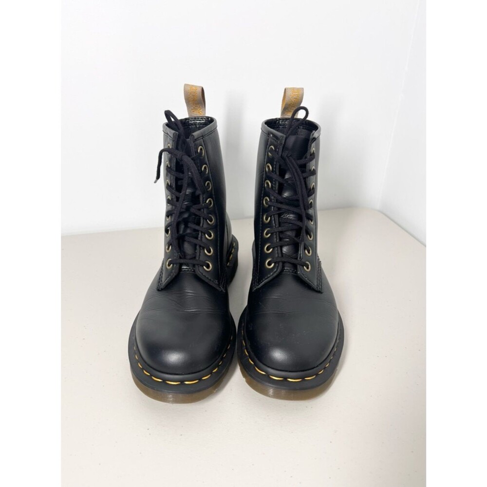 Dr Martens Vegan 1460 Lace Up Boots Black Felix Rub Off US 7